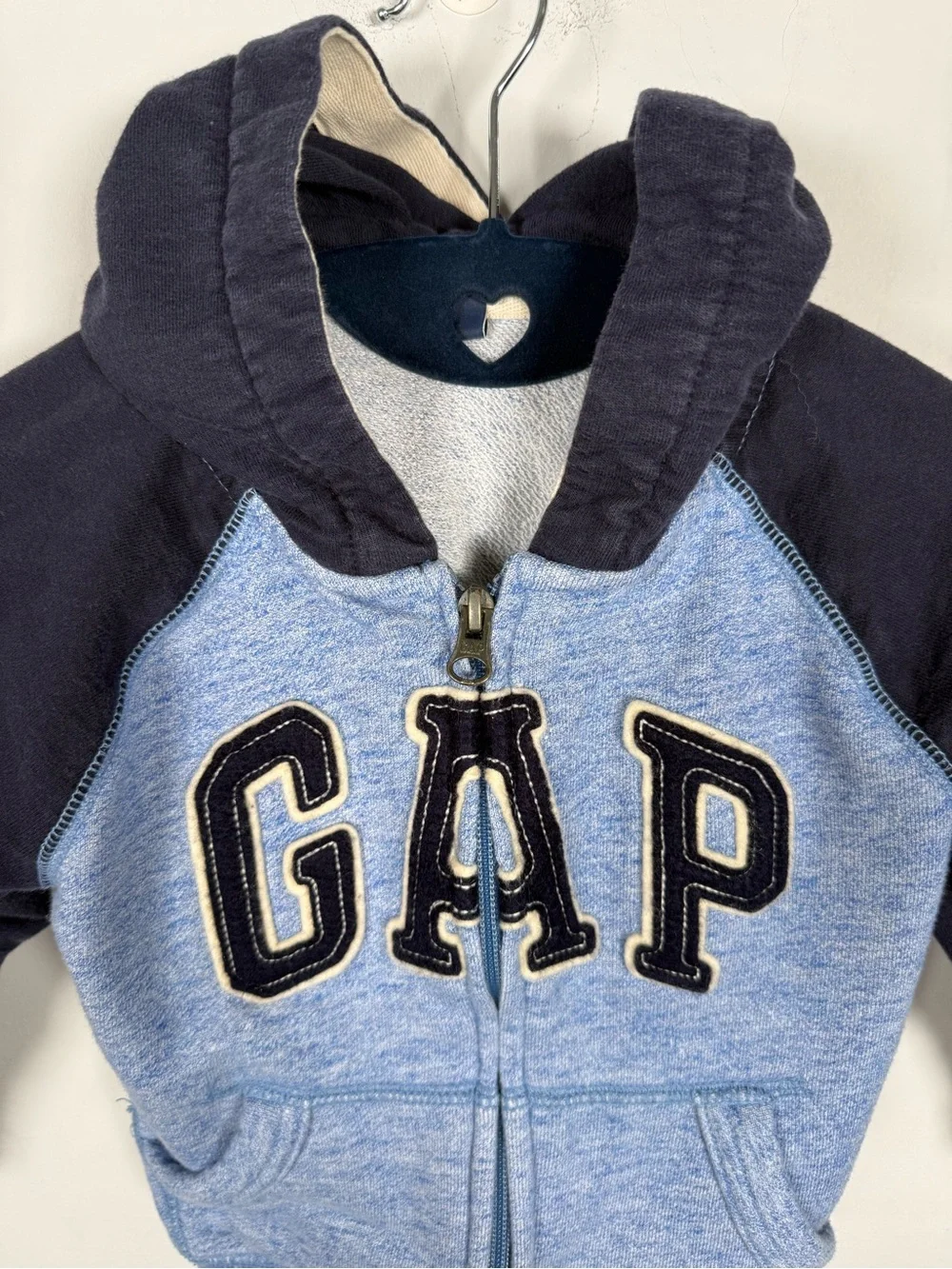 Baby Gap Toddler Boy Colorblock Fleece Zip Hoodie Blue Navy 3T